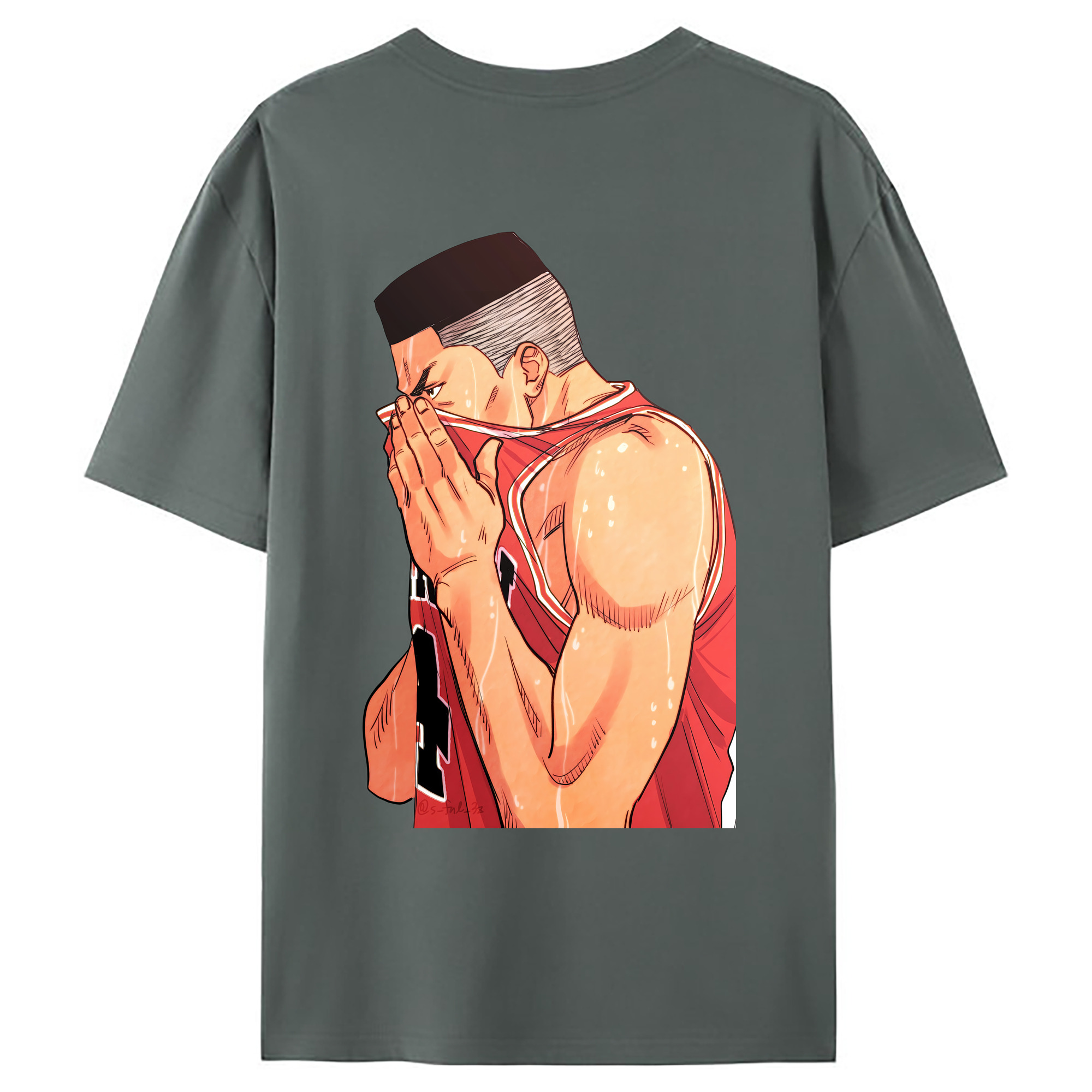 （画像用） SLAM DUNK／スラムダンク 綿100％ メンズ半袖Tシャツ（バックプリント） 通気性